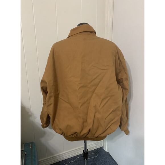 Walls FR Bomber Jacket XL Brown Canvas Quilted Lining Work Flame Resistant 3 HRC - Picture 3 of 8